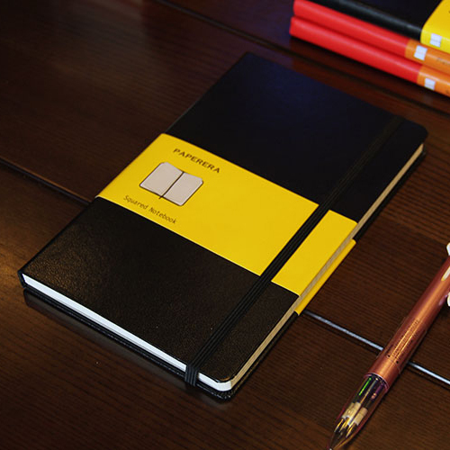 Notebook Dotted A5 - Classic office school hardcover leather band
