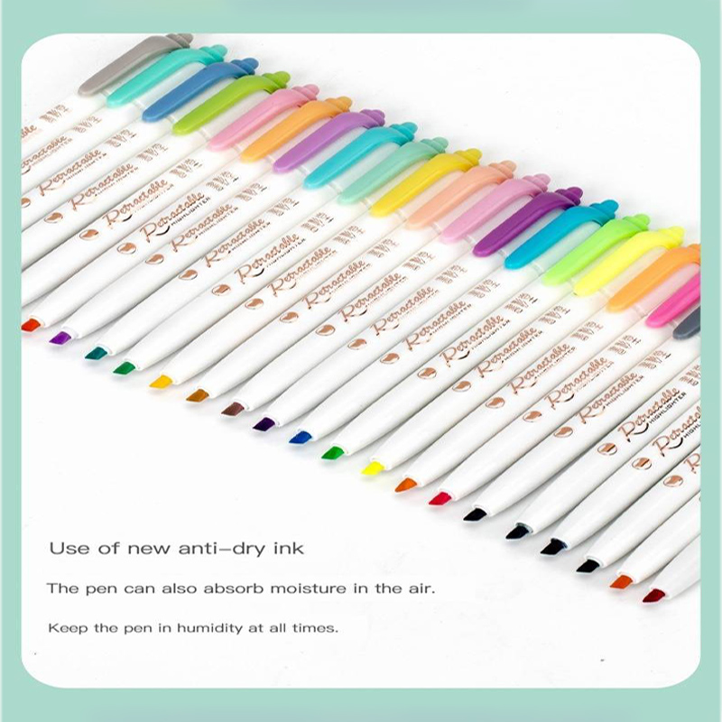6 Colors Push Button Highlight - Highlighter Set Pastel recension och pris