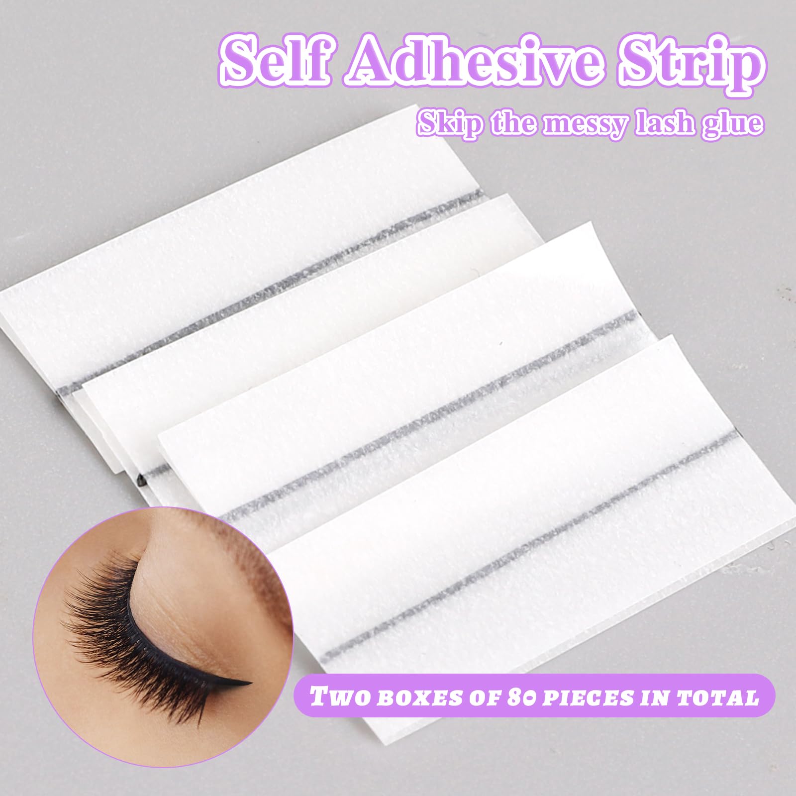 80PCS Eyelash Adhesive Strips, - Glue Stick Pack recension och pris