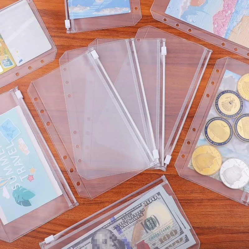 10PCS PVC Binder Pocket Cash E - Portfolio Folder Zip recension och pris