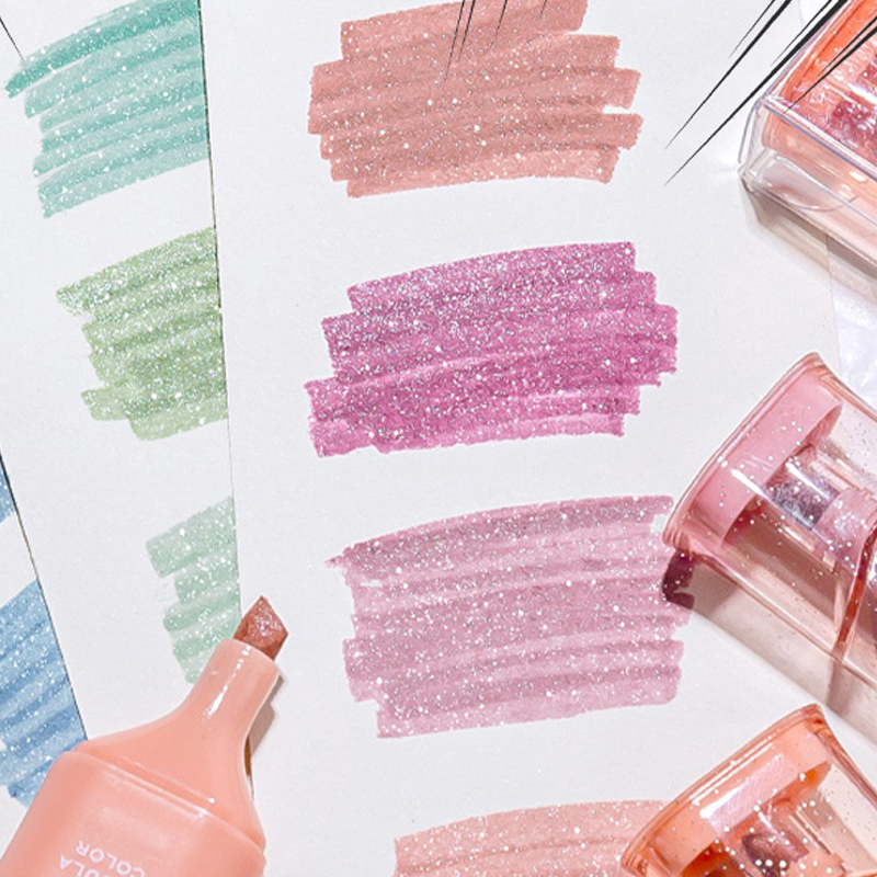 Glitter Highlighters, Flexible - Highlighter Set Pastel recension och pris