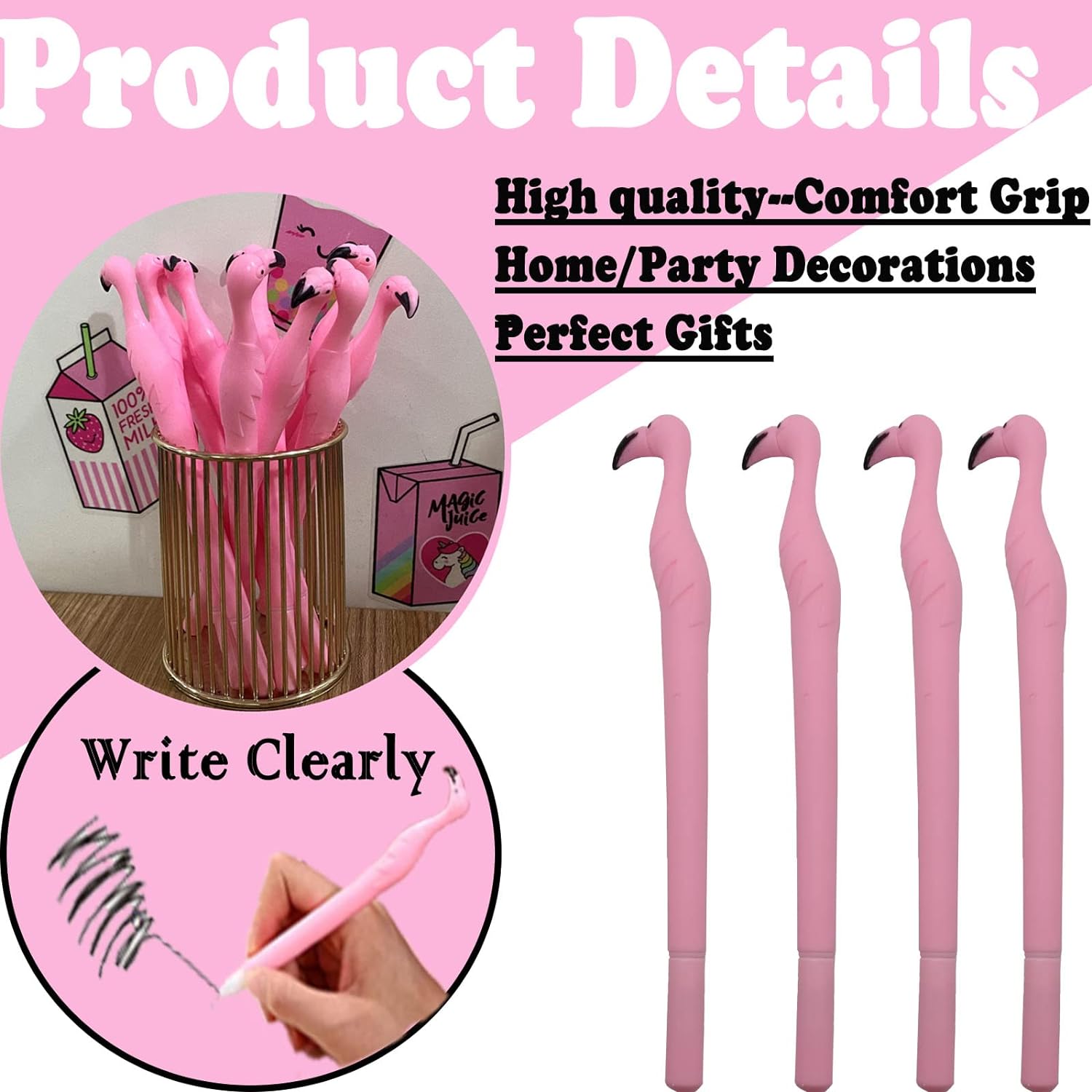 Cute Pink Flamingo Gel Pens Se - Gel Ink Pen Set recension och pris
