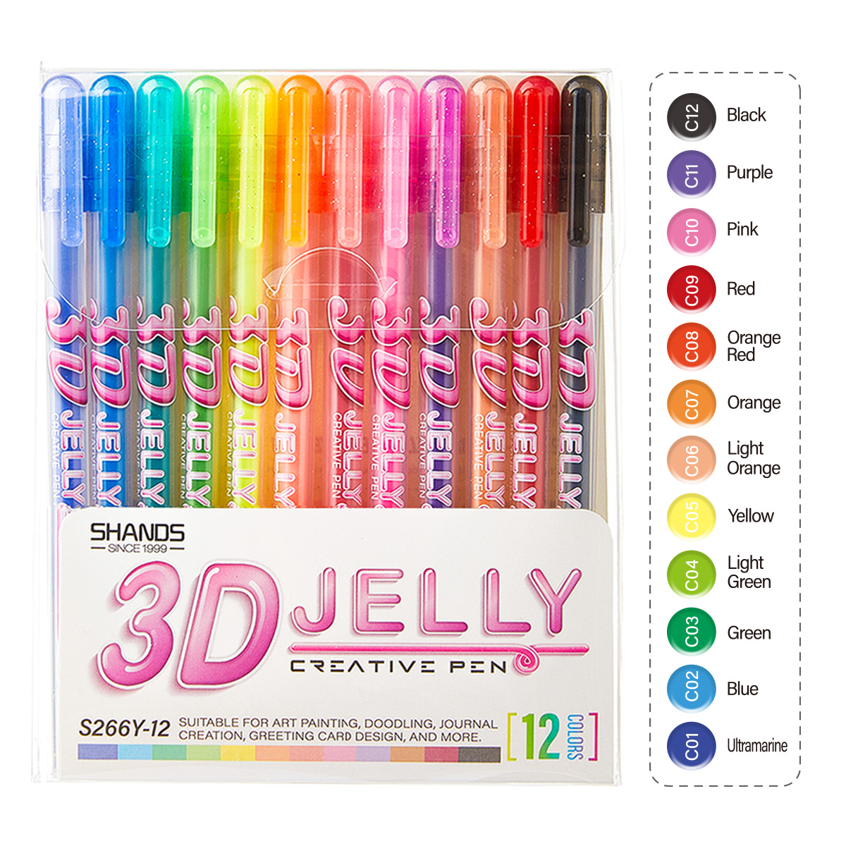 SHANDS 12PCS 3D Jelly Gel Pens - Gel Ink Pen Set recension och pris