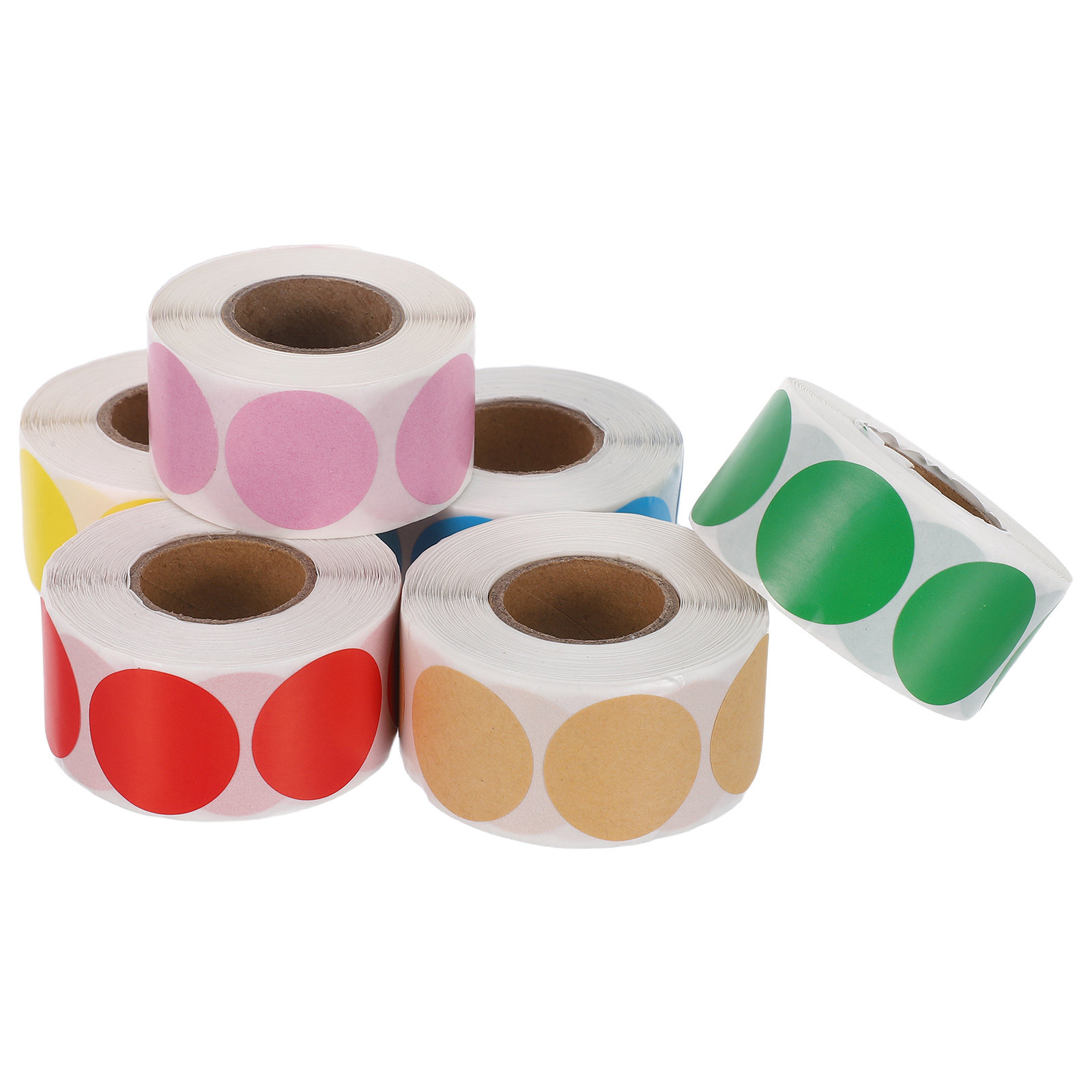 6 Rolls Round Blank Kraft Pape - Sticker Label Roll recension och pris