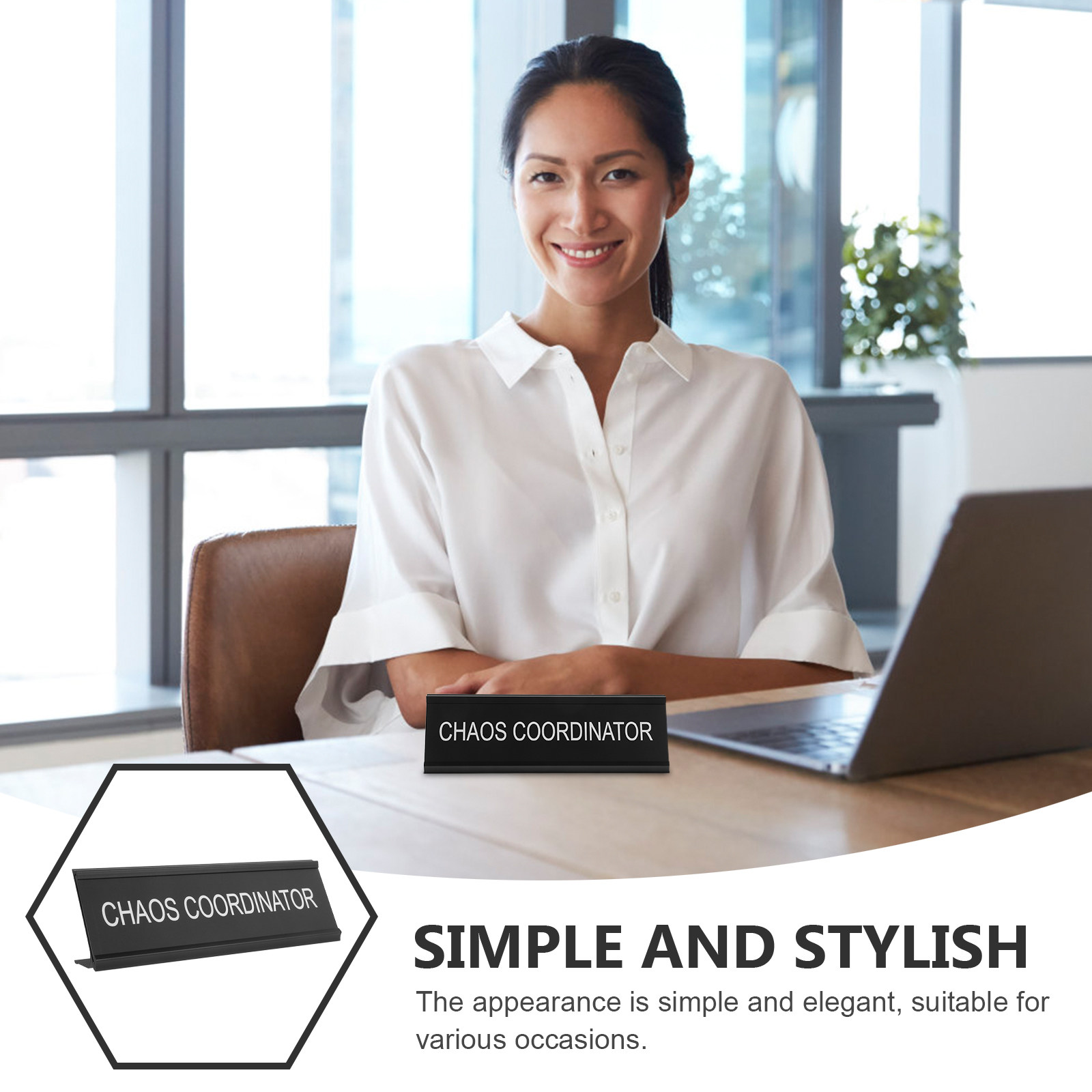 L-Shaped Aluminum Alloy Desk P - Desk Name Plate recension och pris