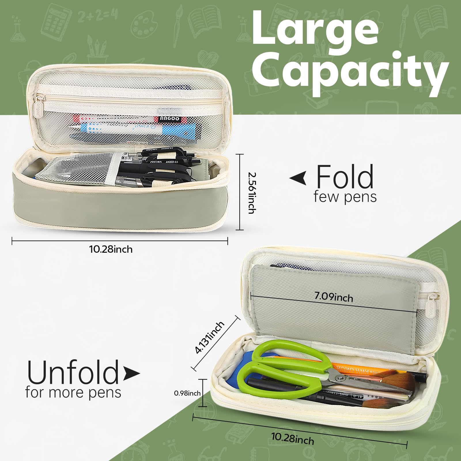 Large-capacity Green Pencil Ca - Ideal Stationery & Office Supply recension och pris