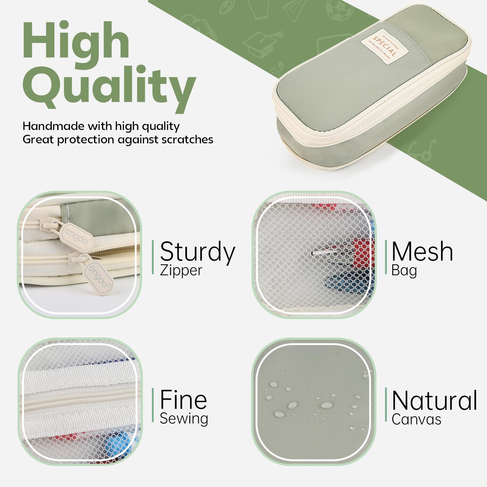 Large-capacity Green Pencil Ca - Ideal Stationery & Office Supply recension och pris