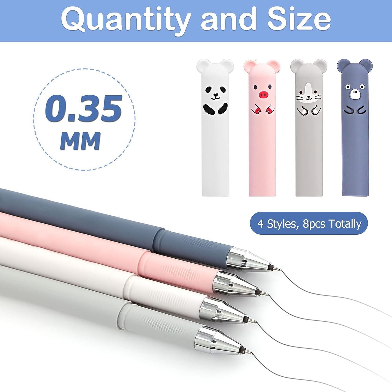4pcs/Set Kawaii Pig Bear Cat E - Gel Ink Pen Set recension och pris